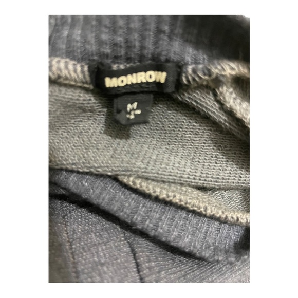 Monrow short sleeve drawstring waist jogger cuff jumpsuit dark grey size medium - Picture 6 of 11